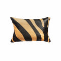 Pillows Black Throw Pillows - 12" x 20" x 5" Zebra Black On Tan Cowhide - Pillow HomeRoots