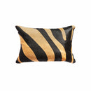 Pillows Black Throw Pillows - 12" x 20" x 5" Zebra Black On Tan Cowhide - Pillow HomeRoots