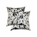 Pillows Black Throw Pillows - 16"X16" Salt And Pepper, Black And White, Cowhide - Pillow 2-Pack HomeRoots