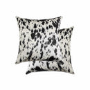 Pillows Black Throw Pillows - 16"X16" Salt And Pepper, Black And White, Cowhide - Pillow 2-Pack HomeRoots