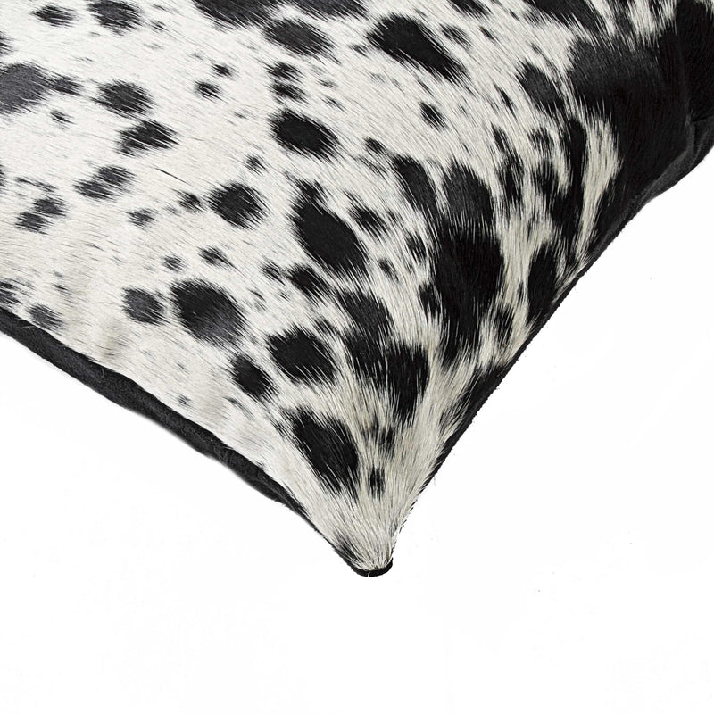 Pillows Black Throw Pillows - 16"X16" Salt And Pepper, Black And White, Cowhide - Pillow 2-Pack HomeRoots