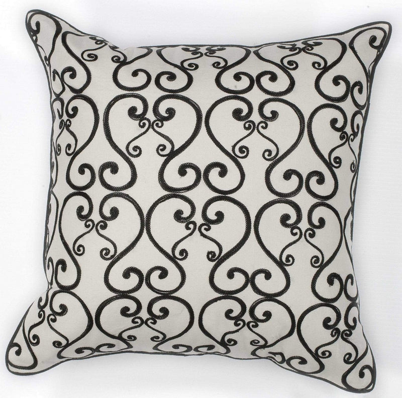 Pillows Black Throw Pillows - 18" x 18" Cotton White/Black Pillow HomeRoots