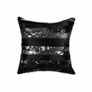 Pillows Black Throw Pillows - 18" x 18" x 5" Black And Silver - Pillow HomeRoots