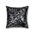 Pillows Black Throw Pillows - 18" x 18" x 5" Black & Gold Torino Kobe Cowhide - Pillow HomeRoots