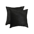 Pillows Black Throw Pillows - 18" x 18" x 5" Black Torino Cowhide - Pillow 2-Pack HomeRoots