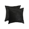 Pillows Black Throw Pillows - 18" x 18" x 5" Black Torino Cowhide - Pillow 2-Pack HomeRoots