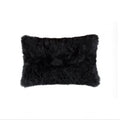 Pillows Black Throw Pillows - 18" x 18" x 5" Modern Black New Zealand Sheepskin - Pillow HomeRoots