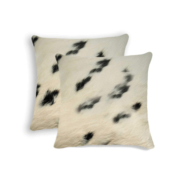 Pillows Black Throw Pillows - 18" x 18" x 5" White And Black Cowhide - Pillow 2-Pack HomeRoots