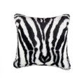 Pillows Black Throw Pillows - 18" x 18" x 5" Zebra Black And White Faux Fur - Pillow HomeRoots