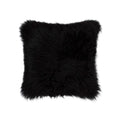 Pillows Black Throw Pillows - 18" x 5" Contemporary Black Newzealand Sheepskin - Pillow HomeRoots