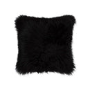 Pillows Black Throw Pillows - 18" x 5" Contemporary Black Newzealand Sheepskin - Pillow HomeRoots