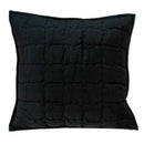 Pillows Black Throw Pillows - 20" x 0.5" x 20" Transitional Black Solid Quilted Pillow Cover HomeRoots