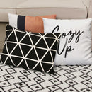 Pillows Black Throw Pillows - 20" X 4" X 14" Black White Cotton Polyester Lumbar Pillow HomeRoots