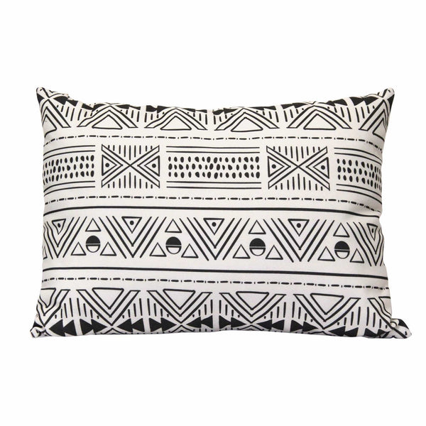 Pillows Black Throw Pillows - 20" X 5.5" X 14" Black And White Polyester Lumbar Pillow HomeRoots