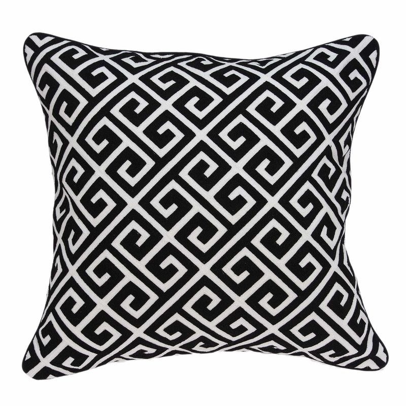 Pillows Black Throw Pillows - 20" x 7" x 20" Cool Transitional Black and White Pillow Cover With Poly Insert HomeRoots