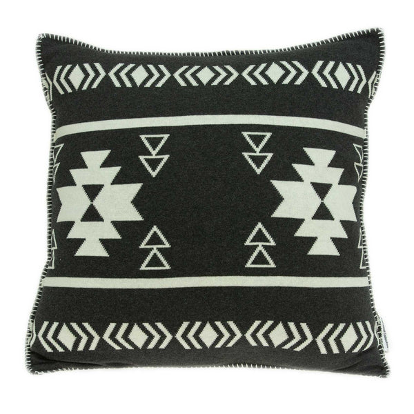 Pillows Black Throw Pillows - 20" x 7" x 20" Southwest Black Cotton Pillow Cover With Poly Insert HomeRoots