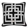 Pillows Black Throw Pillows - 20" x 7" x 20" Transitional Black and White Pillow Cover With Down Insert HomeRoots