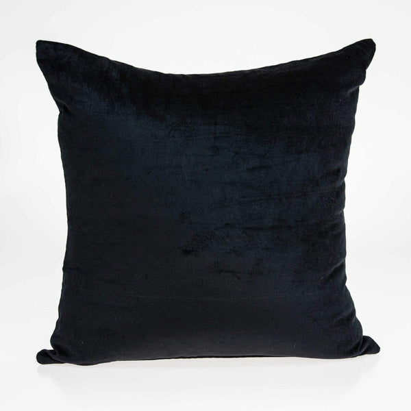 Pillows Black Throw Pillows - 20" x 7" x 20" Transitional Black Solid Pillow Cover With Down Insert HomeRoots