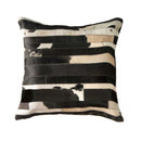 Pillows Black Throw Pillows - 22" x 22" 5" Black/White, Large Madrid, Cowhide - Pillow HomeRoots