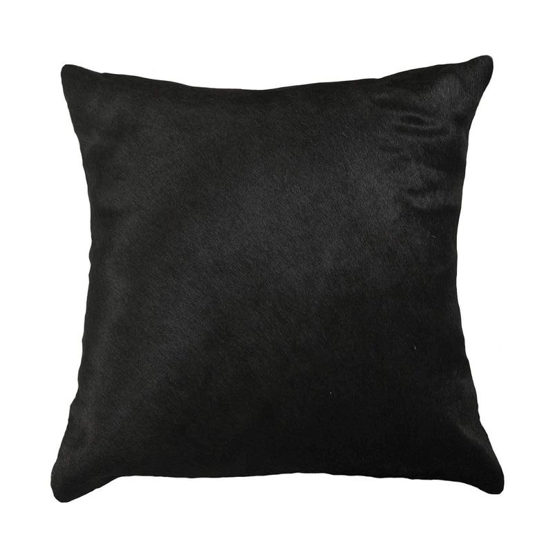 Pillows Black Throw Pillows - 22" x 22" x 5" Black Classic Large Cowhide - Pillow HomeRoots