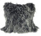 Pillows Black Throw Pillows - 24" Black Genuine Tibetan Lamb Fur Pillow with Micro suede Backing HomeRoots