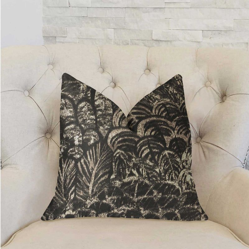 Pillows Black Throw Pillows - Black and Beige Luxury Throw Pillow Double sided 16" x 16" HomeRoots