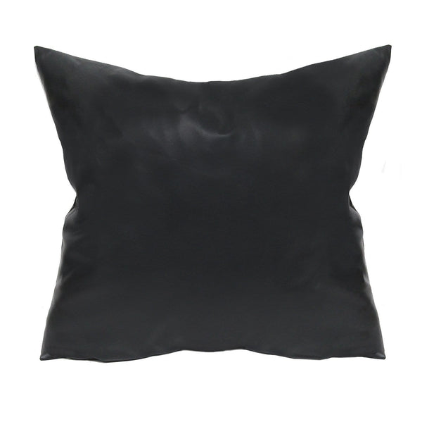 Pillows Black Throw Pillows - Black Faux Leather Pillow HomeRoots