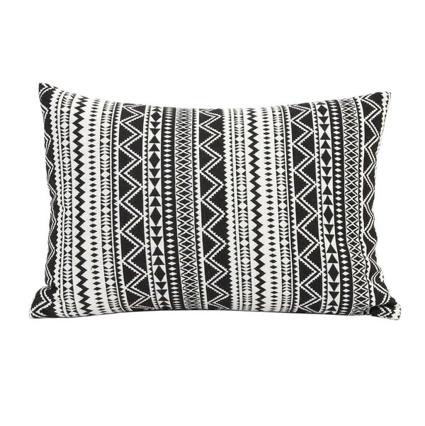 Pillows Black Throw Pillows - Tribal Stripe Lumbar Pillow HomeRoots