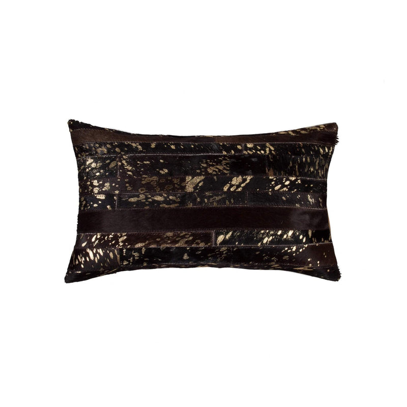 Pillows Body Pillow - 12" x 20" x 5" Chocolate & Gold - Pillow HomeRoots