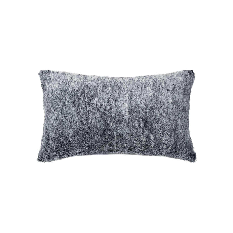 Pillows Body Pillow - 12" x 20" x 5" Modern Gray Mix Belton Faux Fur - Pillow HomeRoots