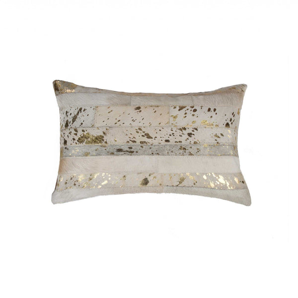 Pillows Body Pillow - 12" x 20" x 5" Natural & Gold - Pillow HomeRoots