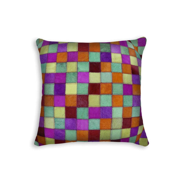 Pillows Body Pillow - 18" x 18" x 5" Modern Multicolor Torino Kobe Cowhide - Pillow HomeRoots