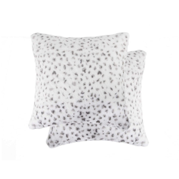 Pillows Body Pillow - 18" x 18" x 5" Snow Leopard, Faux Fur - Pillow 2-Pack HomeRoots