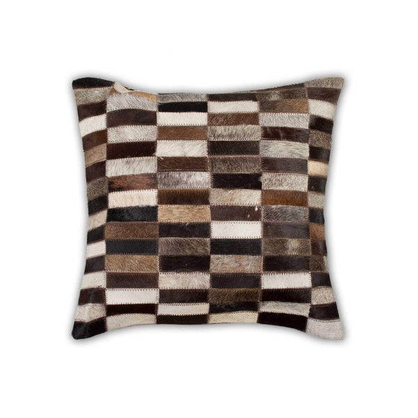 Pillows Body Pillow - 18" x 18" x 5" Superb Tricolor Torino Kobe Cowhide - Pillow HomeRoots