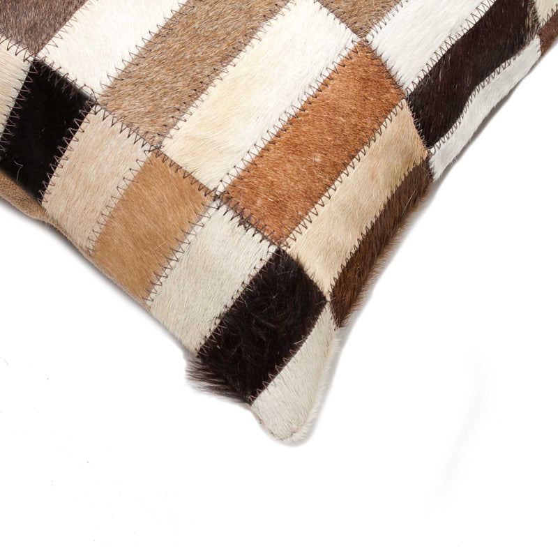 Pillows Body Pillow - 18" x 18" x 5" Superb Tricolor Torino Kobe Cowhide - Pillow HomeRoots