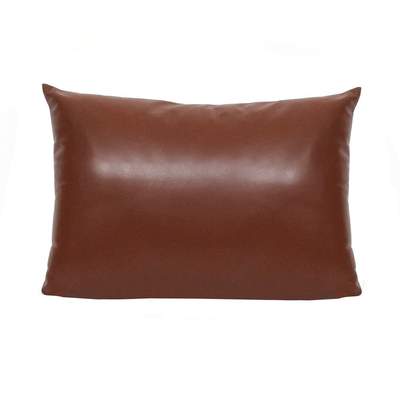 Pillows Body Pillow - Brown Faux Leather Lumbar Pillow HomeRoots