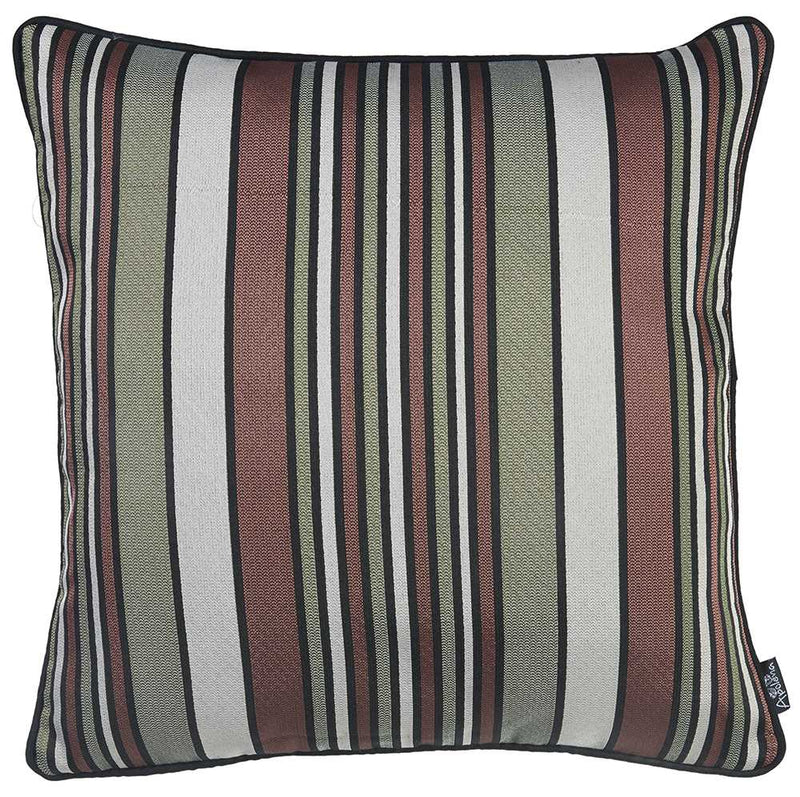 Pillows Body Pillow Covers - 17"x 17" Jacquard Stripe Shadows Decorative Throw Pillow Cover HomeRoots