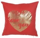 Pillows Body Pillow Covers - 18"x 18" Happy Square Gold Heart Printed Decorative Throw Pillow Cover Pillowcase HomeRoots