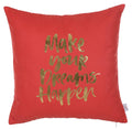 Pillows Body Pillow Covers - 18"x 18" Red Happy Square Quote Printed Decorative Throw Pillow Cover Pillowcase HomeRoots