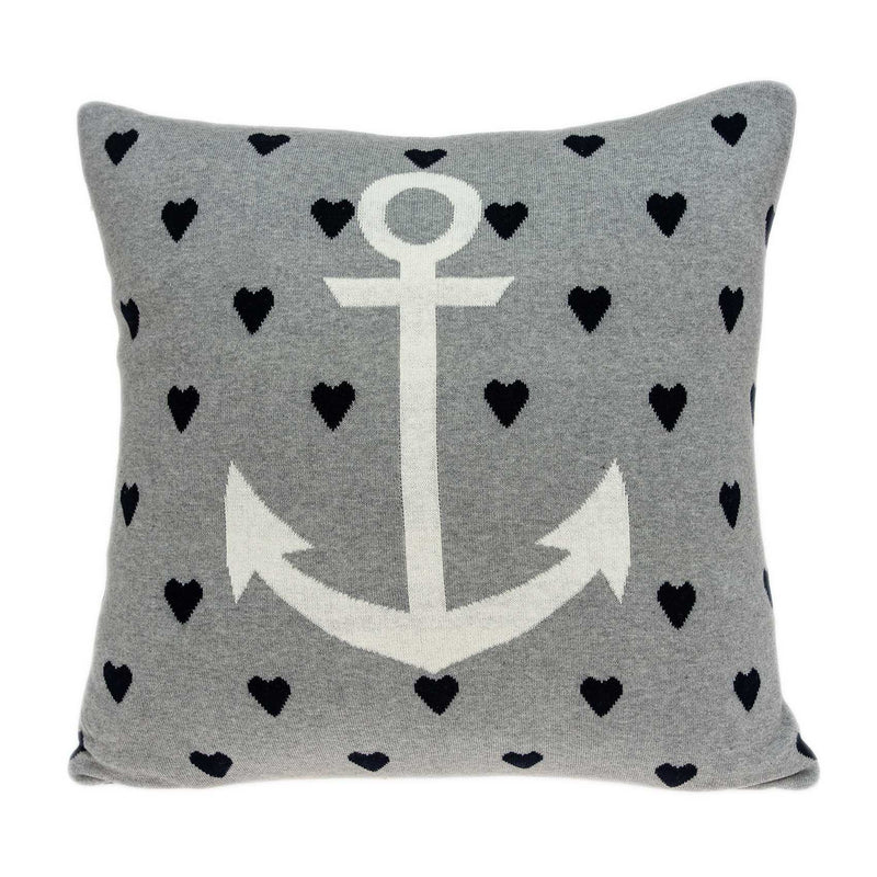 Pillows Body Pillow Covers - 18" x 5" x 18" Nautical Blue Pillow Cover With Poly Insert HomeRoots