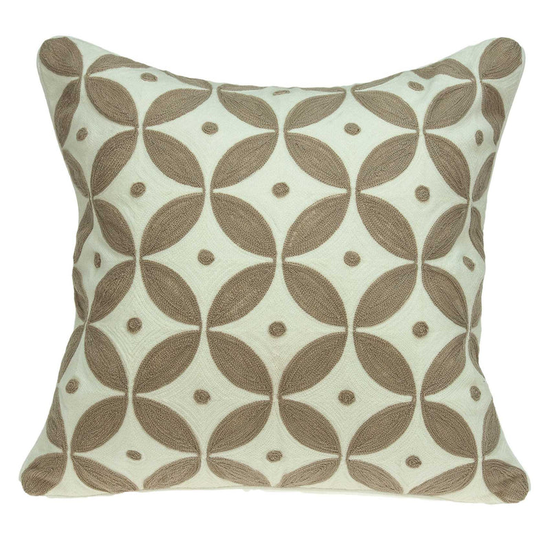 Pillows Body Pillow Covers - 20" x 0.5" x 20" Transitional Beige and White Cotton Pillow Cover HomeRoots