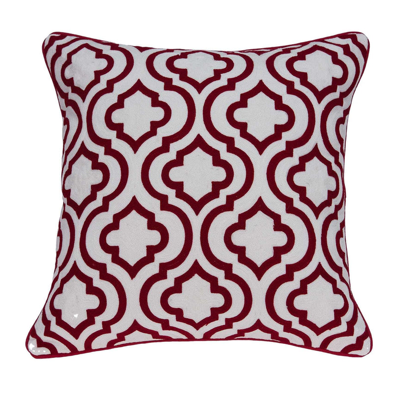 Pillows Body Pillow Covers - 20" x 0.5" x 20" Transitional Red and White Cotton Pillow Cover HomeRoots