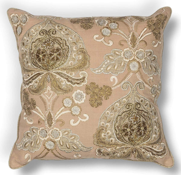 Pillows Chair Pillow 18" x 18" Cotton Gold Pillow 3493 HomeRoots