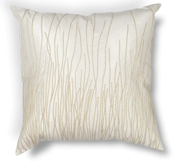 Pillows Chair Pillow 18" x 18" Cotton Ivory Pillow 3382 HomeRoots