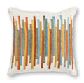Pillows Chair Pillow 18" x 18" Cotton Teal/Gold Pillow 3402 HomeRoots