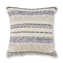 Pillows Chair Pillow - 20" x 20" Cotton Ivory/Blue Pillow HomeRoots