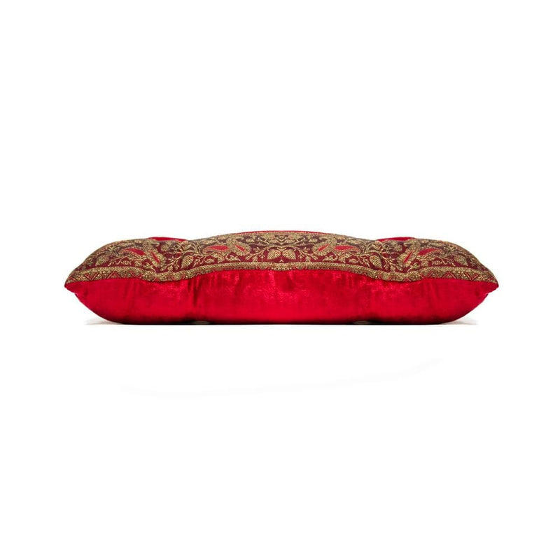 Pillows Chair Pillow - 3" x 18" x 18" Silk Red Pillow HomeRoots