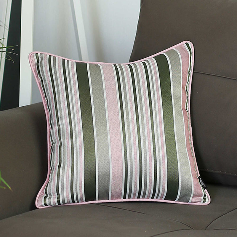 Pillows Cheap Throw Pillow Covers - 17"x 17" Jacquard Stripe Mood Decorative Throw Pillow Cover HomeRoots