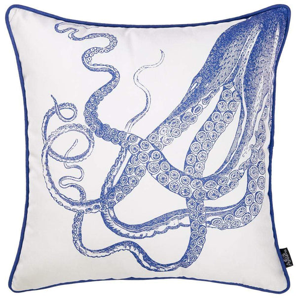 Pillows Cheap Throw Pillow Covers - 18"x18" Nautica Octopus Decorative Throw Pillow Cover Printed HomeRoots