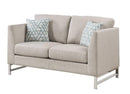 Pillows Cheap Throw Pillows - 35" X 62" X 36" Beige Linen Upholstery Metal Leg Loveseat w/2 Pillows HomeRoots